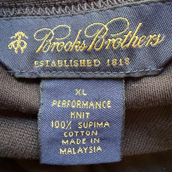 Brooks Brothers Size XL Black Supima Cotton Knit Long Sleeve Turtleneck Shirt - Picture 4 of 11